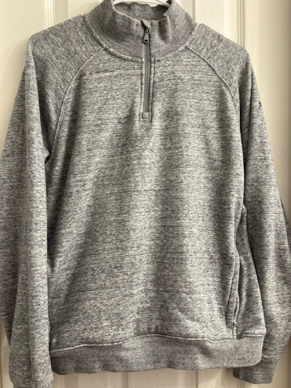 Fabletics Gray Ribbed Collar Pullover